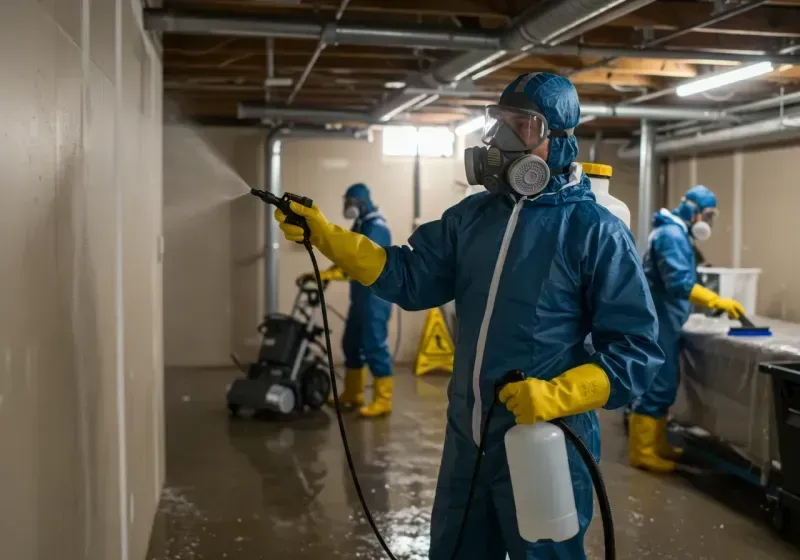 Basement Sanitization and Antimicrobial Treatment process in Sandy Hook, KY