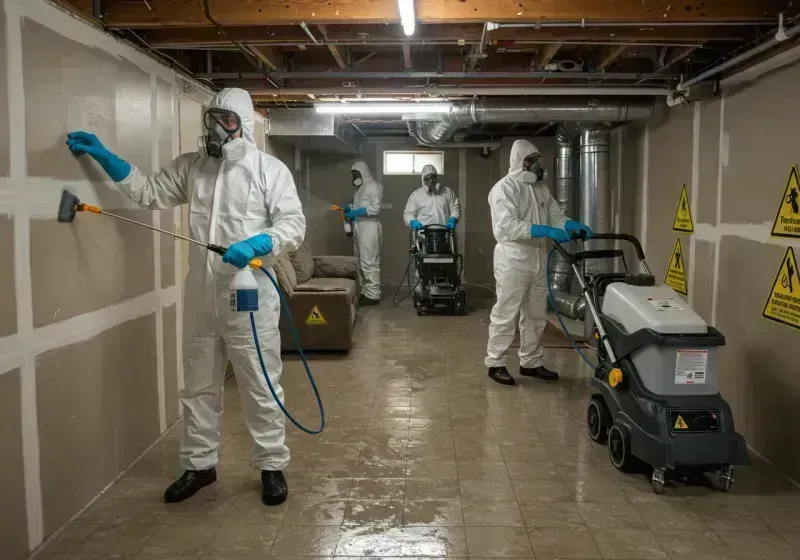 Basement Moisture Removal and Structural Drying process in Sandy Hook, KY